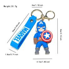 Hasbro Avengers Superhero 3D PVC Keychain, Marvel Q Version Character Key Ring With Logo Strap, Spider-Man Iron Man Captain America Bag Pendant, Car Key Accessory For Movie Fans Gift - One Size - View 4