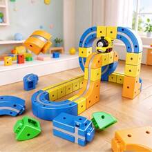 1pc-Electric Magic Track Set, 3D Creative Building Rails With High-Speed Cars, STEM Construction Toy For Kids, Colorful Interlocking Educational Gift For Boys & Girls - Multicolor - View 6