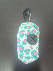 1pc Dog Poop Bag Dispenser With Clip, Leopard Camo Print Pet Waste Bag Storage Pouch, Can Be Hung On Leash, 7x5cm Portable Travel Poop Bag Carrier With Zipper And Cross-Shaped Dispensing Hole, 5 Colors Available, Suitable For Small And Medium Dogs Walking - View 12