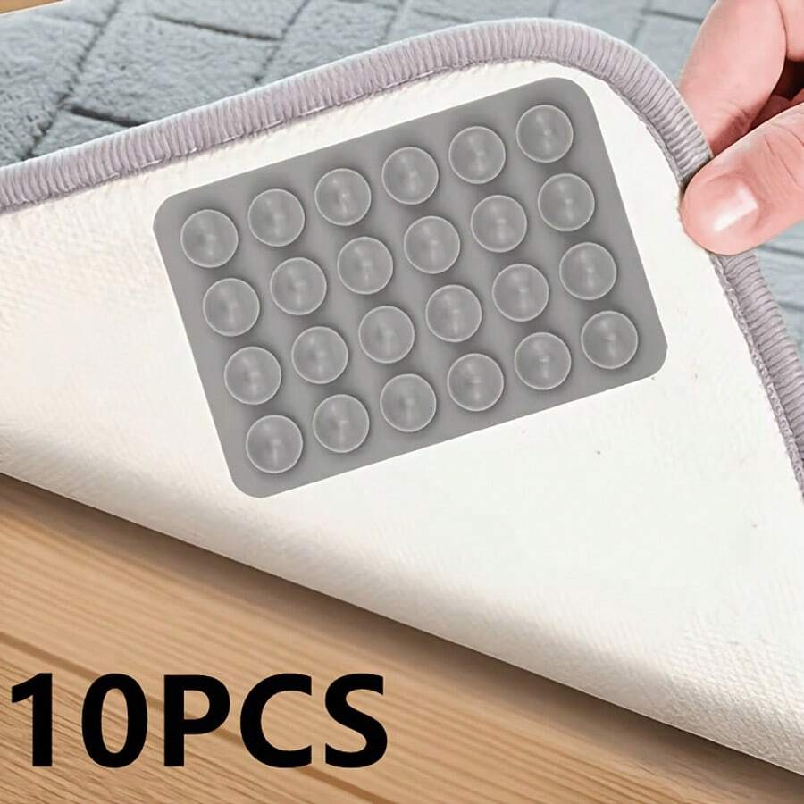 10pcs Reusable Carpet Anti-Slip Pads, Easy To Install Carpet Grippers, Prevent Slipping, Curling And Moving, Durable Floor Fixers, Suitable For Kitchen, Living Room And Bedroom - Multicolor - View 1