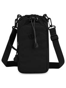 Minimalist Drawstring Phone Crossbody Bag, Lightweight Oxford Cloth Mini Shoulder Bag For Men And Women, Outdoor Travel Portable Storage Small Sling Bag - Multicolor - View 3