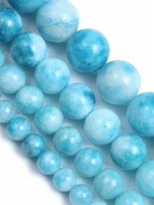 1strand Blue Larimar Natural Round Loose Spacer Stone Beads For Lovers For Jewelry Making Diy Necklace Bracelet Accessories 6 8 10mm - Lake Blue - View 3