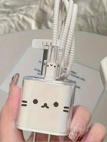 5pcs Cat Expression Apple Phone Charger Protector, Data Cable Protector, Connector Protector, Compatible With Apple 18/20W Charger And Data Cable, Cable Management, Anti-Collision, Anti-Scratch, Anti-Dirt Protection - Clear - View 1