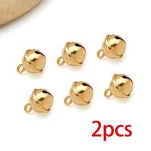 2pcs 18K Gold Plated Bell Charms Hollow Filigree Small Bell Pendants Metal Charms For DIY Christmas Bracelet Necklace Jewelry Making - Multicolor - View 14