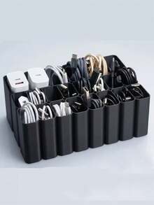 1 buah Organizer/Baki Kabel USB Tugas Berat 22 Slot, Kotak Penyimpanan Kabel Meja, Bahan Plastik, Organizer Aksesori Elektronik Penting, Cocok untuk Organizer Kabel Laci Meja Rumah dan Kantor, Alat Penyimpanan Rumah Praktis, Halloween, Musim Wisuda, Natal, Hadiah Organizer/Baki Kabel Terbaik - MultiWarna - View 2