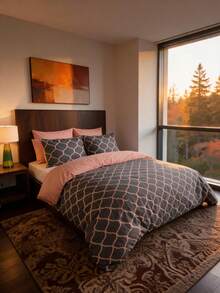 Always Home- Duvet Set - Cozy Set With Pillow - Grey - View 2