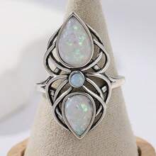 Creative Vintage Bohemian Water Drop Women's Ring, Fashion Jewelry For Holiday Party - Silver - View 2