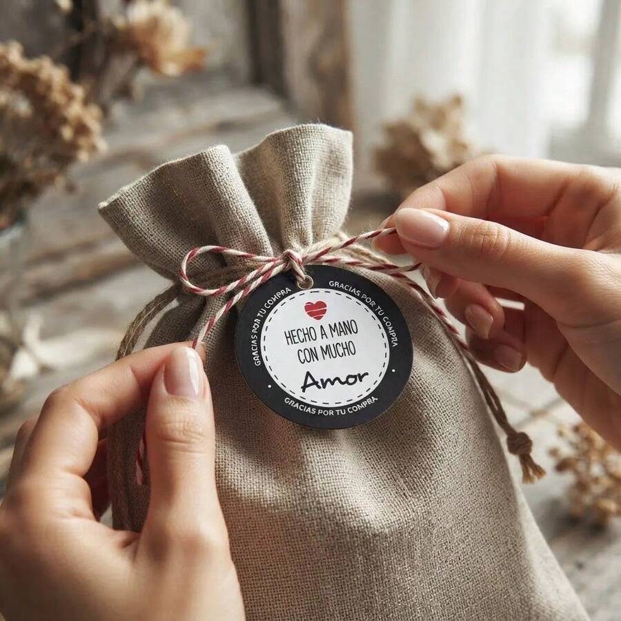 Creative Mariu Handmade Hang Tags, Made With Love (100 Pcs) - Model 4 - View 1