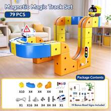 1pc-Electric Magic Track Set, 3D Creative Building Rails With High-Speed Cars, STEM Construction Toy For Kids, Colorful Interlocking Educational Gift For Boys & Girls - Multicolor - View 7