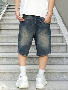 Teenager Vintage Loose Denim Shorts - Medium Wash - View 2