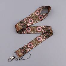 1 Piece Vintage Botanical Flower Lanyard & ID Badge Holder, Bohemian Floral Print Neck Strap, Card Protector For School Work Office, Unique Gift - Multicolor - View 10