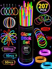 200/100pcs 8 Inch Colorful Glow Sticks, Glow For 8-12 Hours, Can Be Made Into Bracelets, Necklaces, Neon Lights And Glow Party Favors - 200pcs High Quality Fluorescent Sticks - View 1