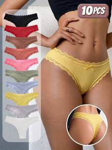 10pcs Women's Multicolor Fashion Comfortable Panties - Multicolor - View 3