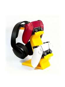3D Printed Game Controller & Headset 2-In-1 Desktop Stand - Universal Dual Controller And Headset Storage Display Rack. Compatible With Various Types Of Controllers And Headsets. Sturdy And Non-Slip Design, Saves Desk Space, Ideal Accessory And Decoration For Gaming Desk, Gaming Room, Bedroom, Living Room Or Office. Suitable As A Gift For Boyfriend, Husband, Male Or Female Gamers And Gaming Enthusiasts For Birthday, Christmas, Valentine's Day, Father's Day Or Anniversary. - Multicolor - View 12