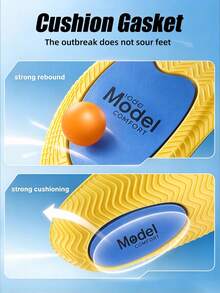 1 Pair Unisex PU Arch Support Sports Shoe Insoles, Anti-Slip Massage High Elastic Shock-Absorbing Sweat-Wicking Breathable Full-Length Shoe Pads, Shoe & Boot Accessories - Blue - View 5