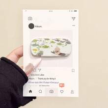 1pc Cute Kawaii Cartoon Self-Adhesive Phone Stand With Mirror, Landscape And Portrait - Multicolor - View 4