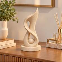 Escultura Abstrata Fluxo Infinito Texturizada 15cm Decorativa Moderna Minimalista para Sala, Aparador, Estante e Escritório - 1PC - Visão 4