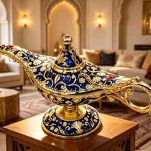 قطعة واحدة من زينة مصباح سحري مسطح من الأكريليك، أمنية جني سحرية أسطورية، مناسبة لديكور المنزل/طاولة الزفاف، قطعة نادرة بأسلوب عربي كلاسيكي، هدية فاخرة، مناسبة للحفلات/أعياد الميلاد/عيد الميلاد - 1PC - مشاهدة 4