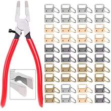 20/40PCS Webbing Tail Clip Key Fob Hardware 25mm Keychain Split Ring With Tool Pliers For Wrist Wristlets Cotton Tail Clip - Multicolor - View 5