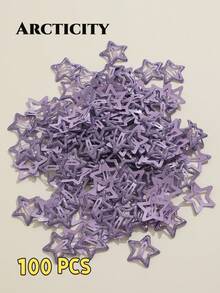 Arcticity 10pcs Star Design Y2K Street Style Hair Clips, Claw Clips Hair Accessories, Student Hair Accessories - Purple - View 13