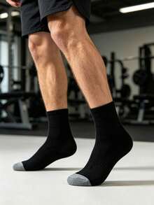 1/7/14/20 Pairs Grey Sole Short Mid-Calf Socks, All-Season Men's Outdoor Sports Mid-Calf Socks - Multicolor - View 6