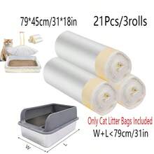 Cat Litter Box Trash Bags, Cat Litter Box Liners - Thickened Leak-Proof With Drawstring, Odor-Locking, Non-Stick Bottom, Slouchy-Friendly, Large Size Cat Litter Box Trash Bags - Cat Family , Christmas Gift - Multicolor - View 8