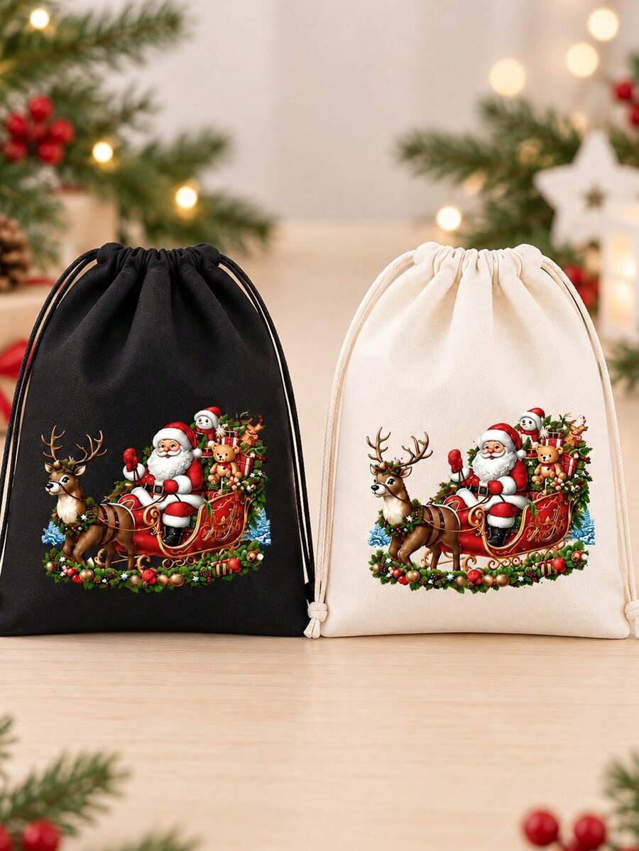 Christmas Drawstring Backpack With Theme, Unique Christmas Gift Pouch.Drawstring Backpack,Sports/Gym/Travel Bag,Versatile Daily Carryall - Multicolor - View 1