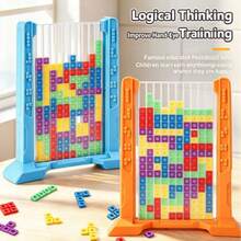 1pc Vertical Puzzle Game, 3D Logic Block Brain Teaser Toy, Desktop Strategy Stacking Game, Interactive Tabletop Game For Teens, Brain Training & Logic Thinking Game - Multicolor - View 5