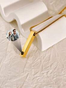 Customized Personalized Projection Photo Necklace For Men, Couples, Fathers And Boyfriends, Jewelry Gift For Halloween, Christmas - Multicolor-style 1 - View 5