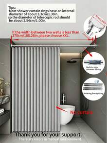 Tirai tebal terbuat dari bahan tahan air dan tahan jamur, yang mudah dipasang. Tirai ini dapat dilipat dan diamankan dengan tali pengikat, sehingga mudah disimpan. Tirai ini ideal untuk digunakan di hotel maupun kamar mandi di rumah. - Hitam - View 8