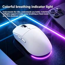 EWEADN Lightweight Mouse, Ergonomic Design, Smooth And Precise Control, Fast Response, Comfortable Grip, Available In White, Pink, Black And Red, Wired USB Connection, Durable And Portable, Suitable For PC, Laptop, Desktop, Office, Work And Gaming - View 2