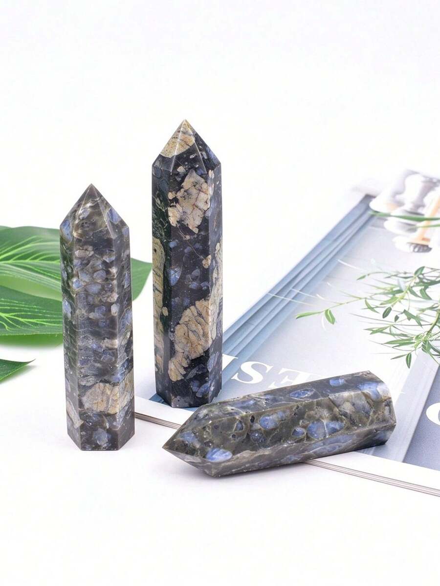 عمود كريستال كيانيت أزرق طبيعي سداسي الشكل، حجر خام مصقول بنقطة واحدة، ديكور منزلي ومكتبي، حرفة كريستالية