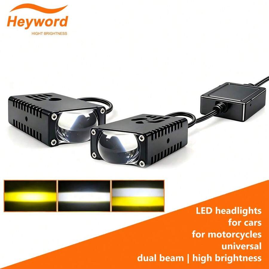 Heyword LED Headlight Bumper Fog Light Projector Lens Work Light Mini Driving Light Auxiliary Light Bar Spot Light For Car Motorcycle