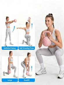 1pc Soft Kettlebell, PVC Soft Weight Kettlebell, Anti-Collision Design, Multiple Weight Options, Comfortable Grip, Durable, Home Gym Fitness Equipment, Suitable For Strength Training, Body Shaping And Butt Lifting, Christmas Gift And Holiday Gift. - Random Color - View 5