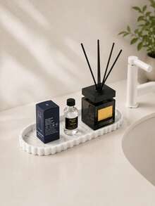 1 buah / 2 buah Baki Organizer Silikon Marmer Putih, Set Baki Dekoratif untuk Meja Kamar Mandi, Perhiasan, Parfum, Riasan, dan Perlengkapan Mandi - View 4