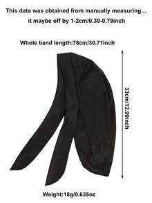 1pc Men Stretch Satin Durag, Soft Breathable Silky Durag, Long Tail Headwrap For Wave Hairstyle, Hair Protection Cap For Daily & Night Use - A - View 9