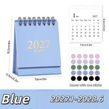 1pc Super Mini 2027 Calendar With Color Dot Stickers Simple Style Portable Size Planner Notepad Desk Accessories Office School Memo Board - Multicolor - View 10