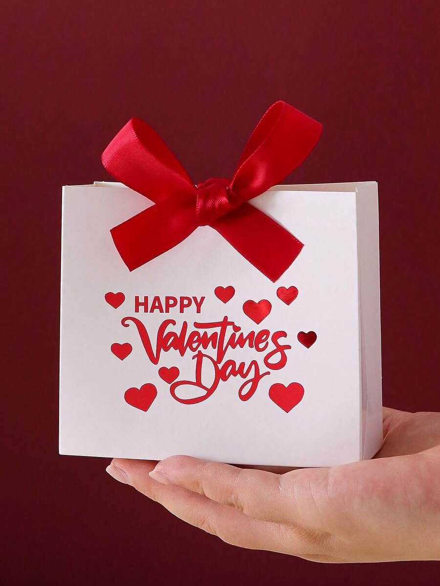 10/20pcs Valentine's Day Gift Boxes - Valentine's Day Gift Box, Heart-Shaped Gift Box, Red White Pink Color Scheme Gift Box, Theme Party Favor Box, Couple Surprise Gift Box - View 1