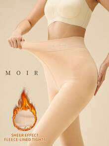 MOIRÉALLURE 1Pair FLEECE-LINED TIGHTS For Daily Life - Multicolor - View 8