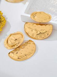 1 Pair Exaggerated Geometric Dangle Earrings For Women, European And American Style - Yellow Gold - View 5