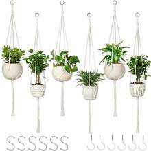 Handmade Bohemian Style Hanging Rope Planter Holder Set, Patterned Hanging Planter, Suitable For Different Size Plant Pots - Multiple Styles - View 12
