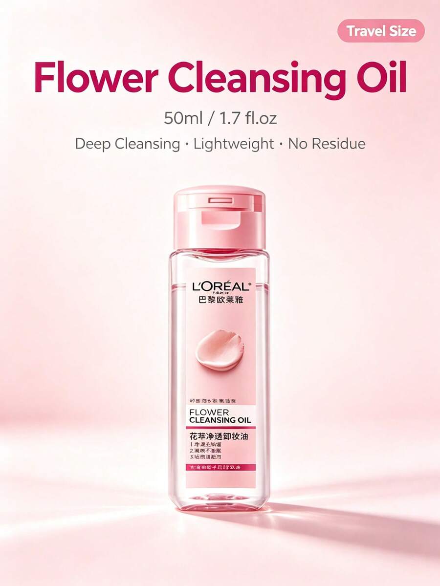 L’Oreal Paris L'Oreal-50ml-Travel Size Floral Extract Cleansing Oil Gentle Makeup Removal Deep Cleansing Eye Lip Face 3-In-1 - 50ml-travel Size - View 1