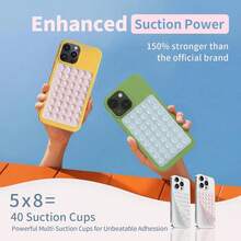 2PCS Silicone Double Sided Suction Cup Phone Case Mount, Sticky Phone Grip With Higher Suction Power Compatible With Iphone, Hands-Free Phone Accessories Holder For Selfies And Videos - 2pcs Transparent - View 3