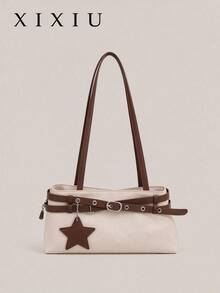 New Fashion Belt Decor Handbag/Shoulder Bag, Suitable For Party, Gathering, Outing, Vacation, Shopping And Daily Use, Can Store Coins, Phone - White - View 10