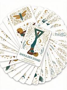 36 Mini Yoga Cards, Yoga Poses Learning Cards, Mindfulness Meditation Flashcards With Positive Affirmations - Birthday Gift For Yoga Lovers, Suitable For Yoga And Yoga Classes - Featuring Fun Cartoon Yoga Poses, Colorful Designs, Including Animal Yoga Illustrations - Multicolor - View 7
