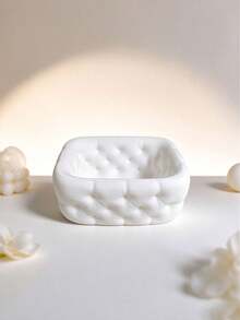 Soft And Mochi-Like Puff-Style Storage Box, Snap-Closure Quilted Texture Replicating Sofa Feel, Round Irregular Shape With Soft Edges, Light Luxury Atmosphere, Suitable For Entryway, Dressing Table, And Coffee Table - Multicolor - View 4