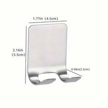1/2pcs Stainless Steel No-Drill Razor Hook, Bathroom Wall-Mounted Razor Storage Rack, Waterproof No-Damage Adhesive Hook Bathroom Organizer - Multicolor - View 3