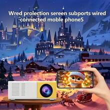 LIPETY Mini-Projektor, Film- und Videoprojektor, tragbarer 1080P HD-Projektor, kompatibel mit USB/TF-Karte, Must-haves für die Wohnung, technische Gadgets, Mini-Fernseher, coole Weihnachtsgeschenke für Frauen und Männer - Gelblich-weiß - Übersicht 4