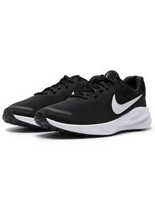 Nike男鞋運動鞋2026新款REVOLUTION 7緩震輕便透氣公路跑步鞋FB2207-001 - 黑與白 - 查看 1