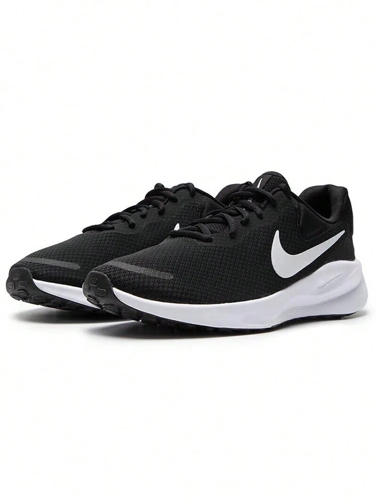 Nike男鞋運動鞋2026新款REVOLUTION 7緩震輕便透氣公路跑步鞋FB2207-001 - 黑與白 - 查看 1